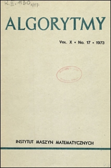 Algorytmy 1973 vol. 10 nr 17