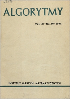 Algorytmy 1974 vol. 11 nr 19