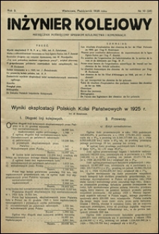 Inżynier Kolejowy 1926 nr 10