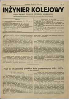 Inżynier Kolejowy 1924 nr 4