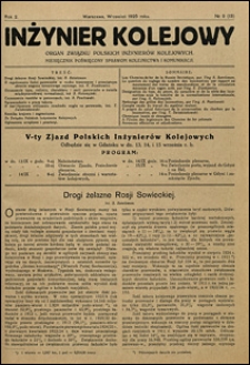 Inżynier Kolejowy 1925 nr 9