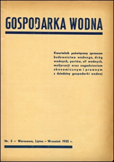Gospodarka Wodna 1935 nr 3