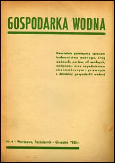 Gospodarka Wodna 1935 nr 4