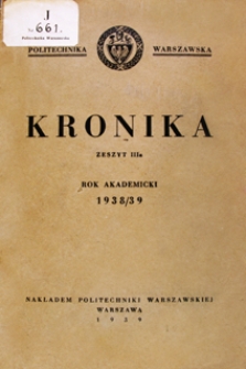 Kronika. Zeszyt III a, Rok akademicki 1938/39