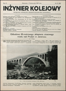 Inżynier Kolejowy 1927 nr 10