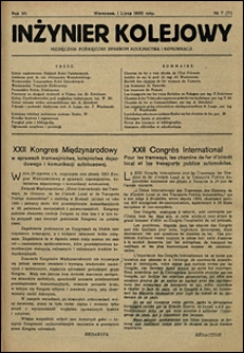 Inżynier Kolejowy 1930 nr 7