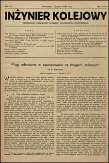 Inżynier Kolejowy 1930 nr 12