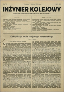 Inżynier Kolejowy 1931 nr 8