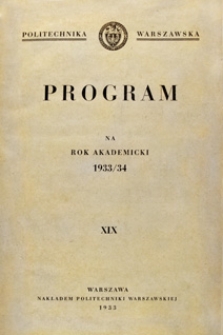Program na rok akademicki 1933/34