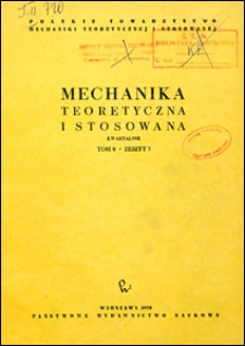 Mechanika Teoretyczna i Stosowana 1970 nr 3