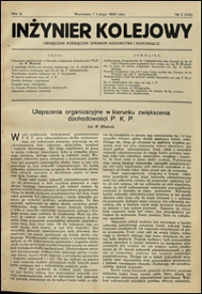 Inżynier Kolejowy 1933 nr 2