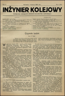 Inżynier Kolejowy 1933 nr 4