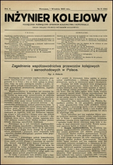Inżynier Kolejowy 1933 nr 9