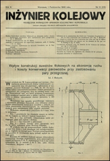 Inżynier Kolejowy 1933 nr 10