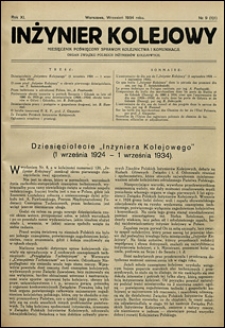 Inżynier Kolejowy 1934 nr 9