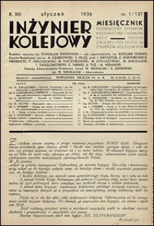 Inżynier Kolejowy 1936 nr 1