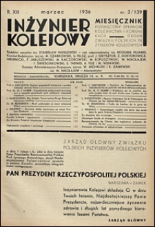 Inżynier Kolejowy 1936 nr 3
