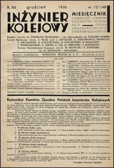 Inżynier Kolejowy 1936 nr 12