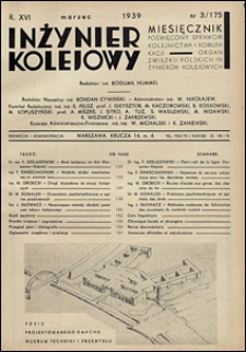 Inżynier Kolejowy 1939 nr 3