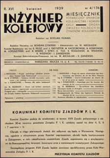 Inżynier Kolejowy 1939 nr 4