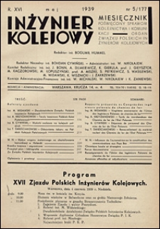 Inżynier Kolejowy 1939 nr 5