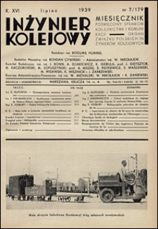 Inżynier Kolejowy 1939 nr 7