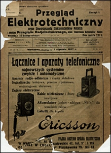 Przegląd Elektrotechniczny 1927 nr 1