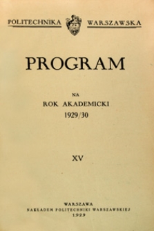 Program na rok akademicki 1929/30