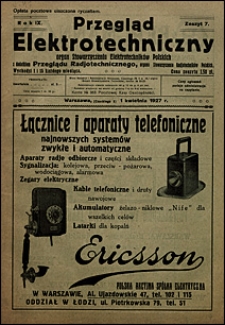 Przegląd Elektrotechniczny 1927 nr 7