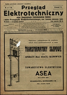 Przegląd Elektrotechniczny 1927 nr 11