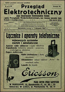 Przegląd Elektrotechniczny 1927 nr 15
