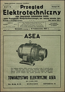 Przegląd Elektrotechniczny 1927 nr 20