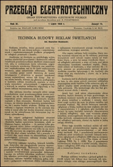 Przegląd Elektrotechniczny 1929 nr 13