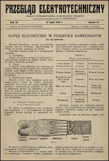 Przegląd Elektrotechniczny 1929 nr 14