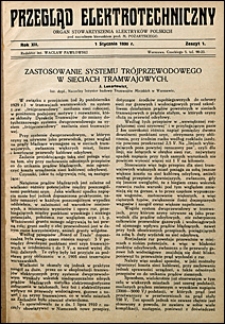 Przegląd Elektrotechniczny 1930 nr 1