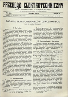 Przegląd Elektrotechniczny 1931 nr 11