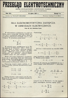 Przegląd Elektrotechniczny 1931 nr 14