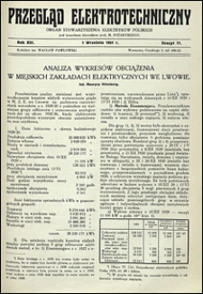 Przegląd Elektrotechniczny 1931 nr 17