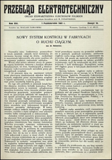 Przegląd Elektrotechniczny 1931 nr 19