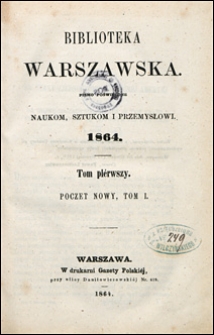 Biblioteka Warszawska 1864 t. 1