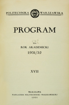 Program na rok akademicki 1931/32