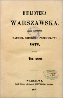 Biblioteka Warszawska 1872 t. 3