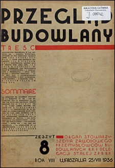 Przegląd Budowlany 1936 nr 8