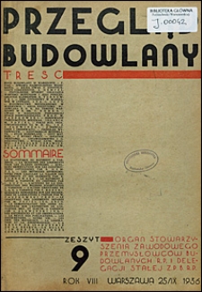 Przegląd Budowlany 1936 nr 9