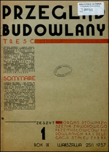 Przegląd Budowlany 1937 nr 1