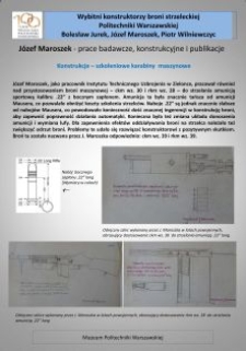Józef Maroszek - prace badawcze, konstrukcyjne i publikacje. Konstrukcje - szkoleniowe karabiny maszynowe
