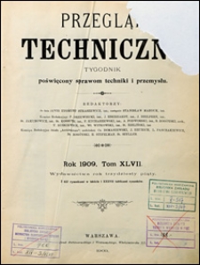 Przegląd Techniczny 1909 spis rzeczy