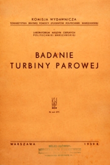Badanie turbiny parowej
