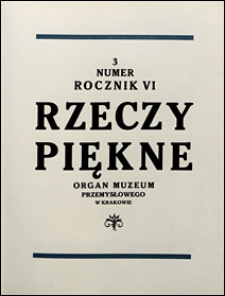 Rzeczy Piękne 1927 nr 3