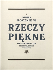 Rzeczy Piękne 1927 nr 6